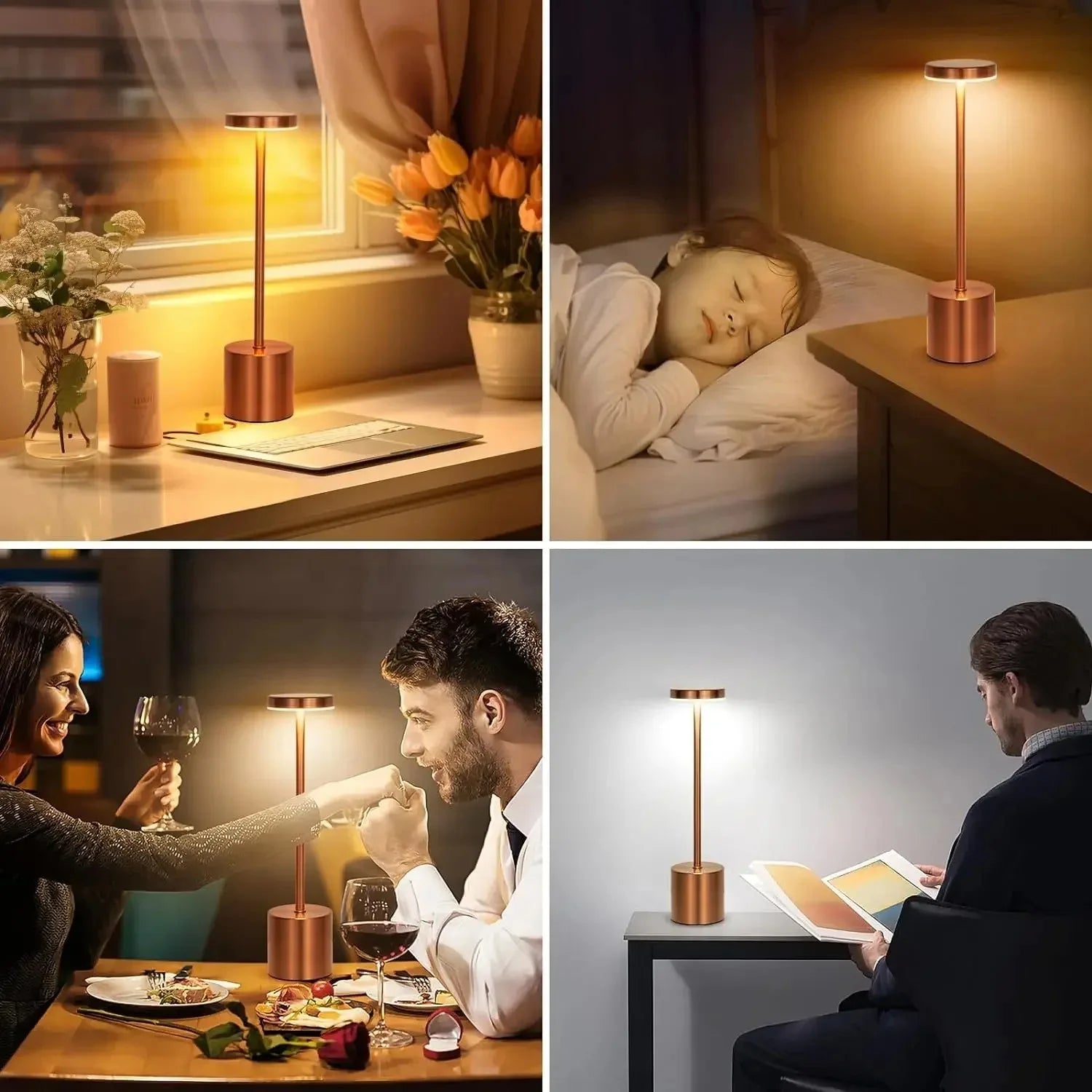 Rechargeable Alloy Cordless LED Table Lamp for Ambiance - Smarsty
