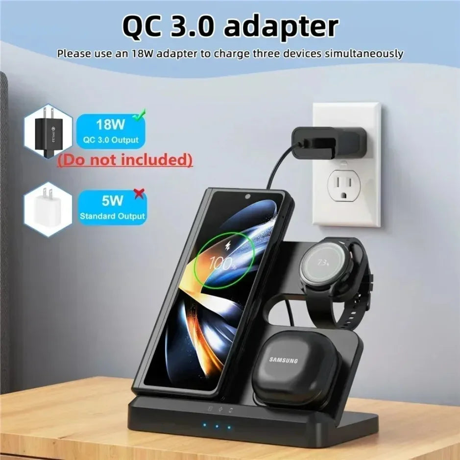 3 In 1 Magnetic Wireless Charger For Phone Watch Earbuds - Smarsty