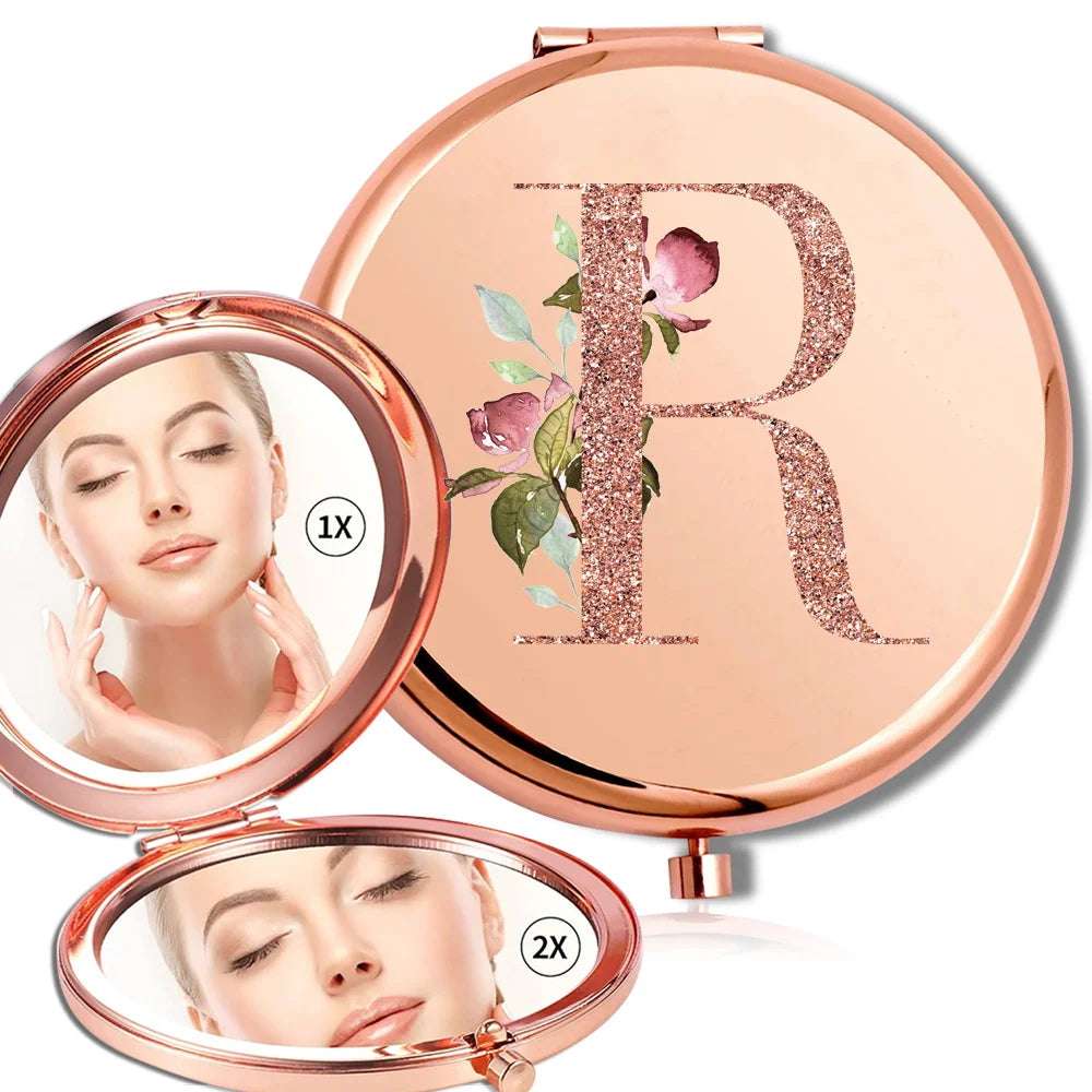 Rose Gold Double Sided Makeup Mirror Compact Design - Smarsty