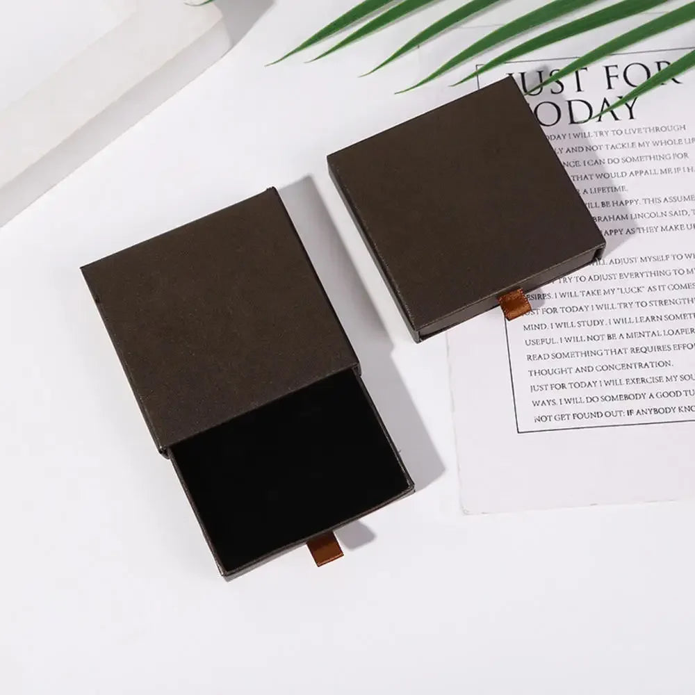 Thick Kraft Paper Jewelry Box With Sponge Insert - Smarsty