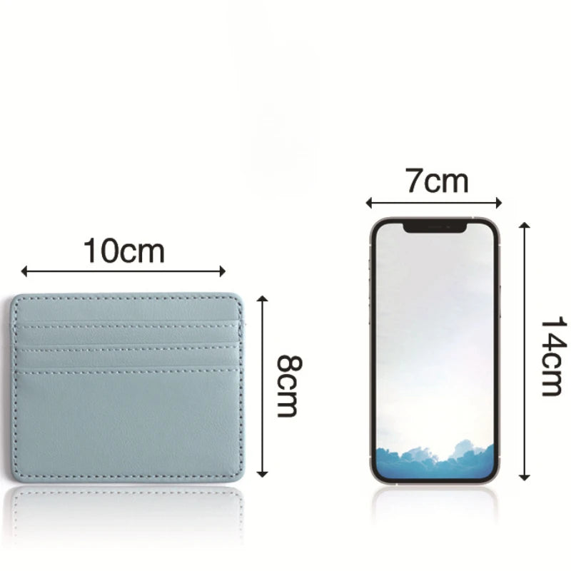 1Pc Pu Leather ID Card Holder Candy Color Bank Credit Card Box Multi Slot Slim Card Case Wallet Women Men Business Card Cover - Smarsty
