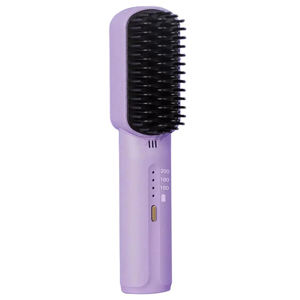 Cordless Hair Straightener Brush with Anti-Scald Feature - Smarsty