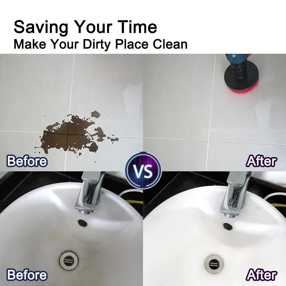 Drill Brush Electric Scrubber Kit For Bathroom Cleaning - Smarsty