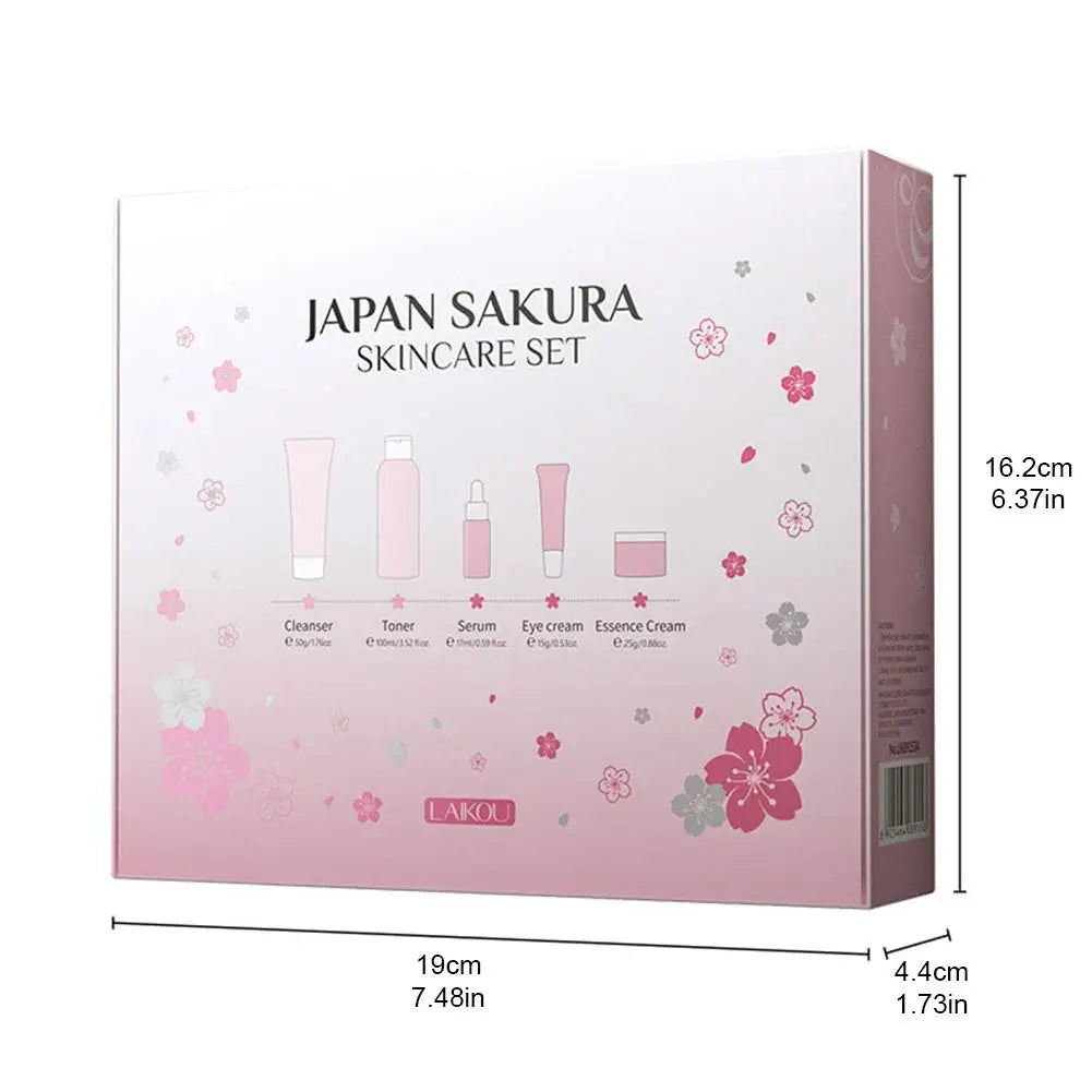 5/3pcs/Set Sakura Skin Care Sets Face Cream Serum Toner Facial Cleanser Sunscreen Eye Cream Gift Box Face Skin Care Set Product - Smarsty