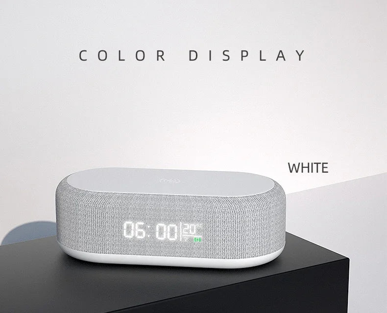 Alarm Clock Wireless Charger Night Light Thermometer Dock - Smarsty