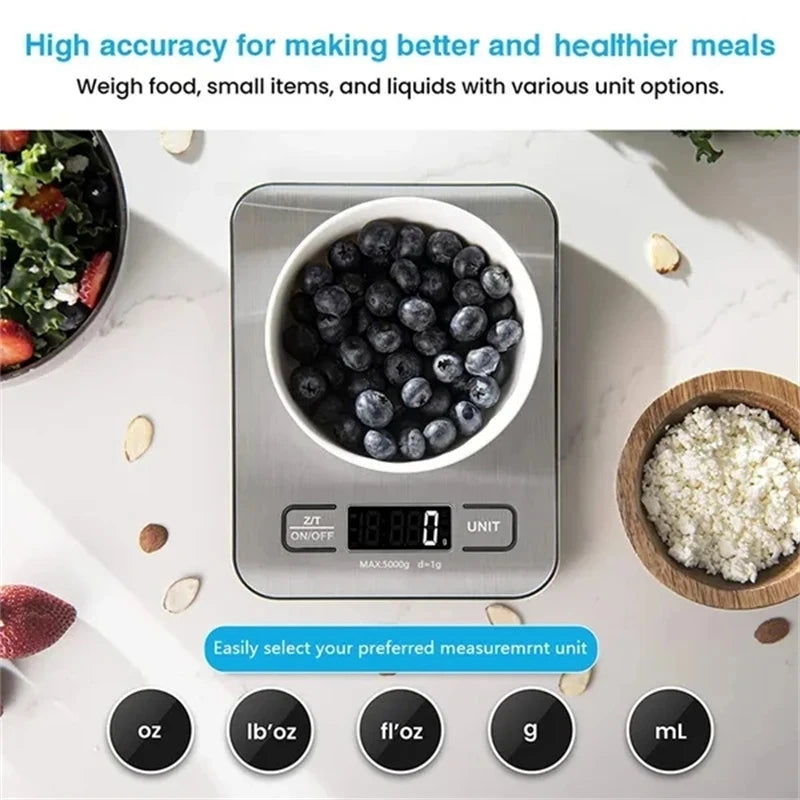 Digital Kitchen Scale with LCD Display and USB Charging - Smarsty
