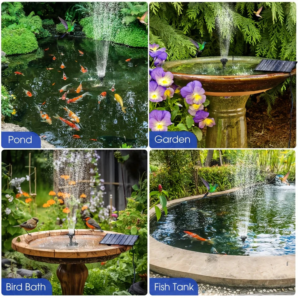 Solar Fountain Pump with Six Nozzles for Garden Decor - Smarsty