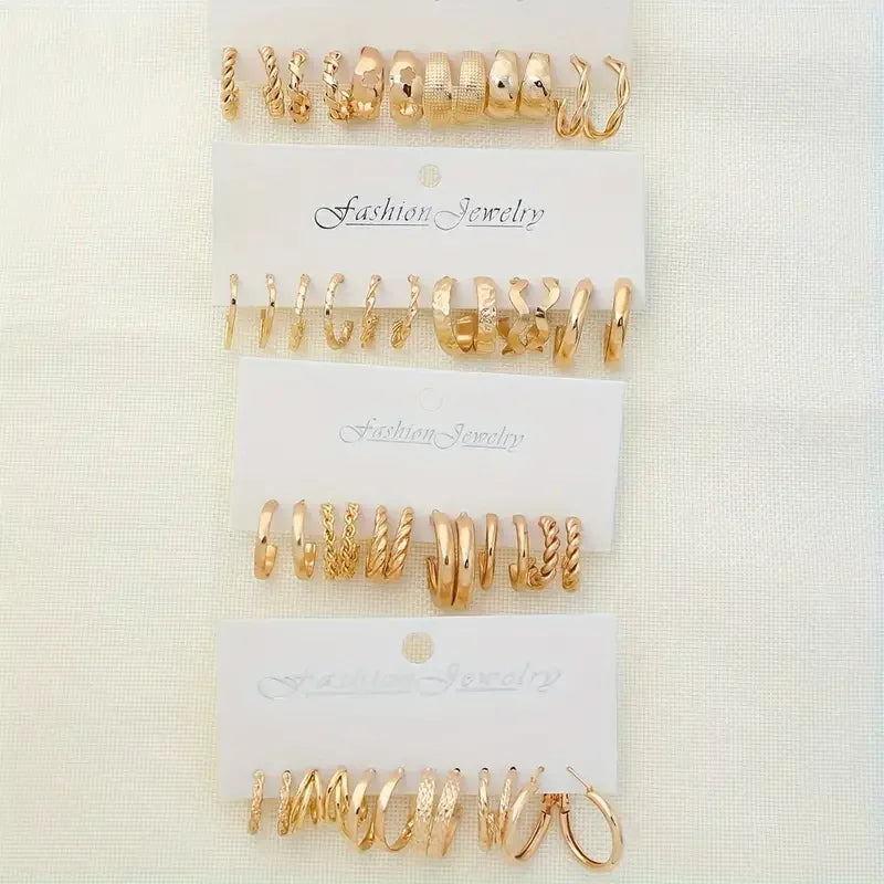 Vintage-Inspired Small Hoop Earring Set for Women - Smarsty