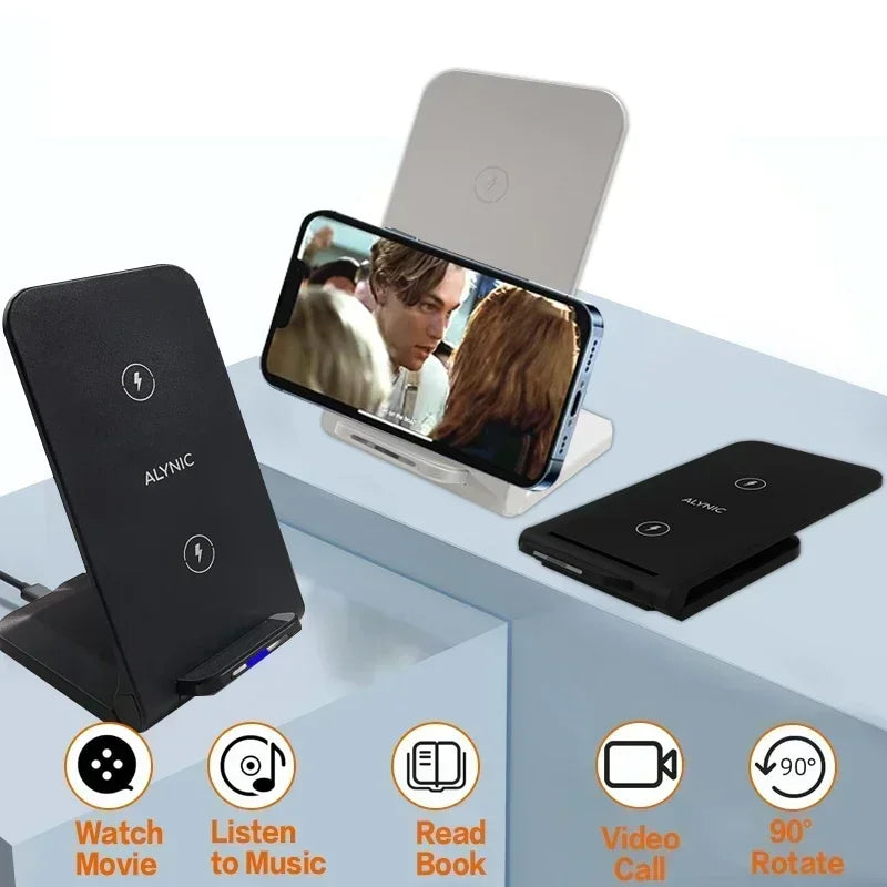 Foldable Wireless Charging Station Desktop Stand For Phones - Smarsty
