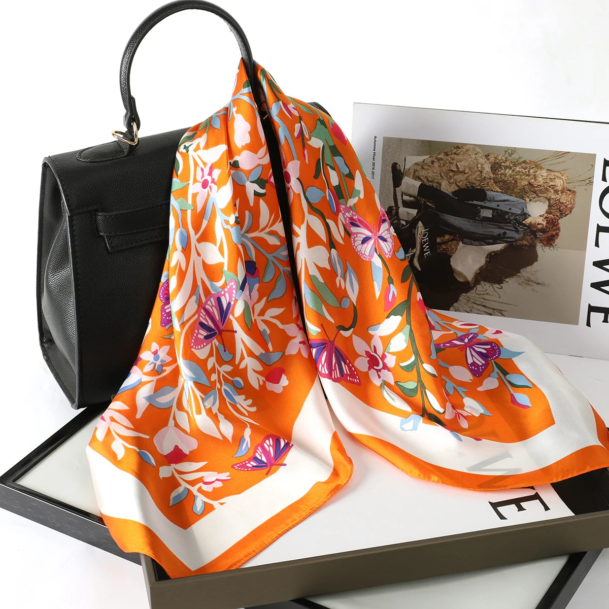 Luxury Silk Satin Scarf for Women with Sun Protection - Smarsty