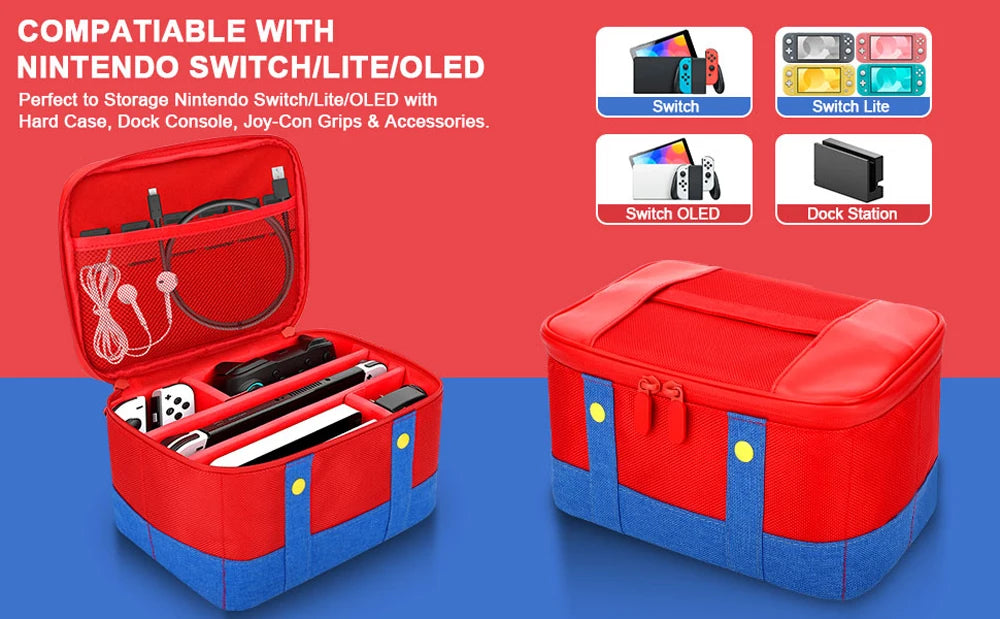 Large Waterproof Carrying Case for Nintendo Switch OLED - Smarsty