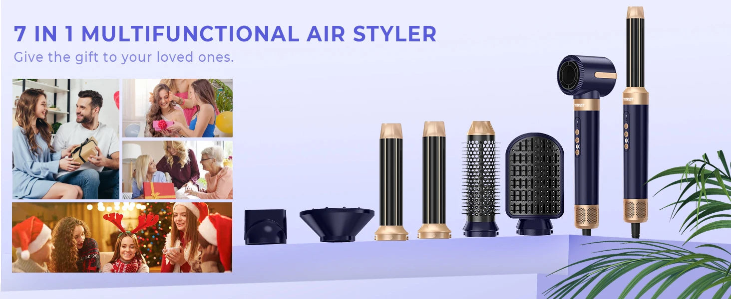 High Speed 7 In 1 Hair Dryer Brush with Diffuser - Smarsty