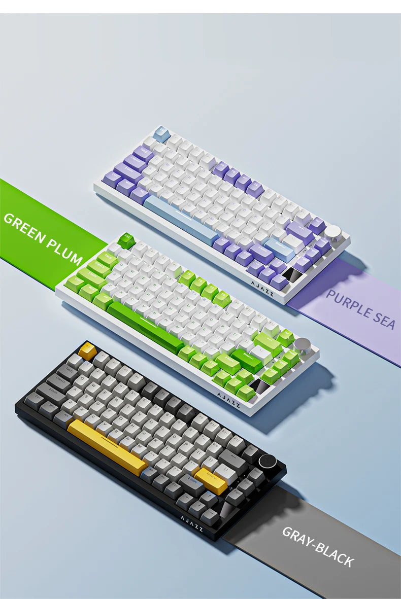 Mechanical Keyboard 82 Keys Wireless Bluetooth 5.1 Knob