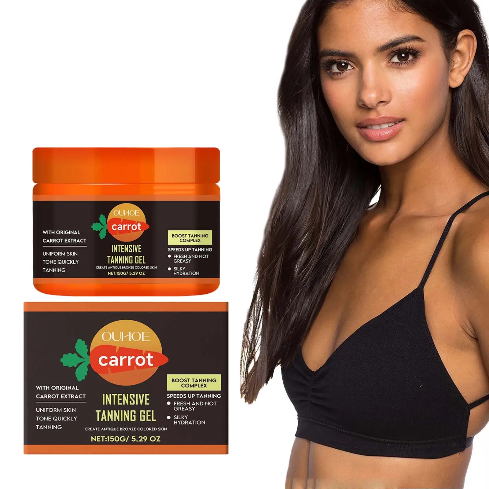 Hydrating Carrot Tanning Gel for Natural Sunless Tan - Smarsty