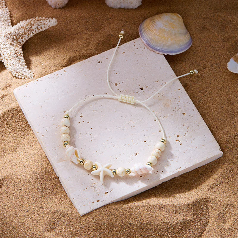 Bohemian Starfish Conch Shell Beads Bracelet for Women - Smarsty