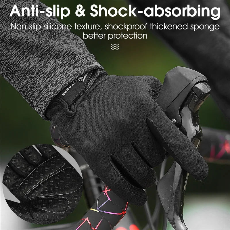 West Biking Full Finger Cycling Gloves Non Slip Silicone Palm - Smarsty