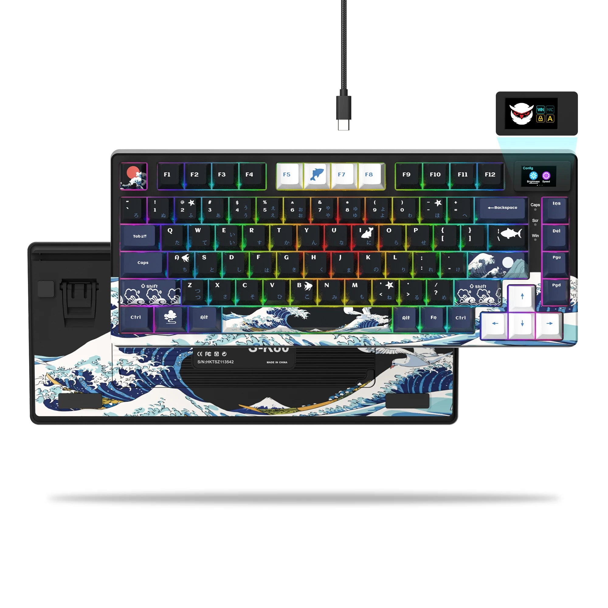 Wired Mechanical Keyboard With OLED Display Hot Swappable