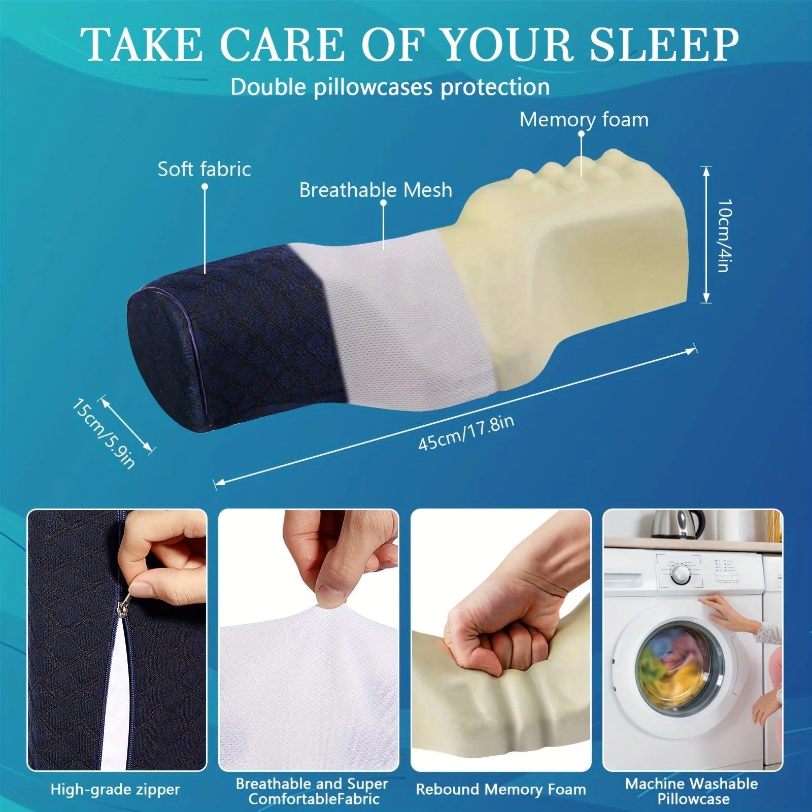 Orthopedic Neck Pillow with Soft Memory Foam Support - Smarsty