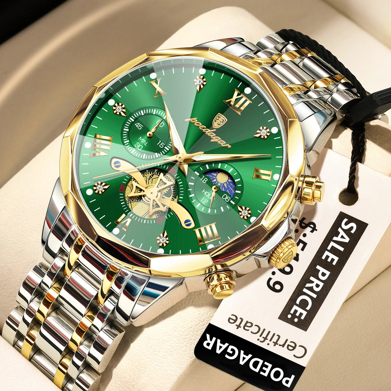 Luxury Waterproof Men's Chronograph Watch with Luminous Features - Smarsty