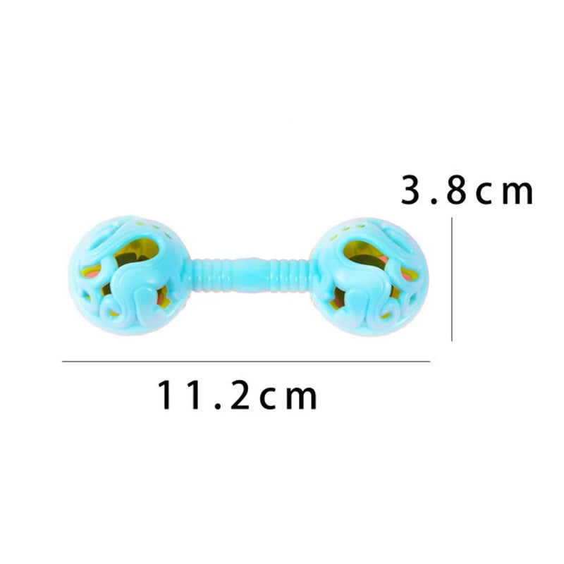 3Pcs Double-Headed Hand Rattle Children's Party Toys To Appease The Baby Small Toy Rattle Toy Baby Shower Hand Holding Bell Gift by Smarsty