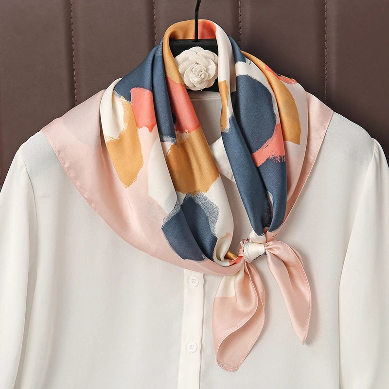 Luxury Silk Scarf Women Satin Shawl Sun Protection Wrap - Smarsty