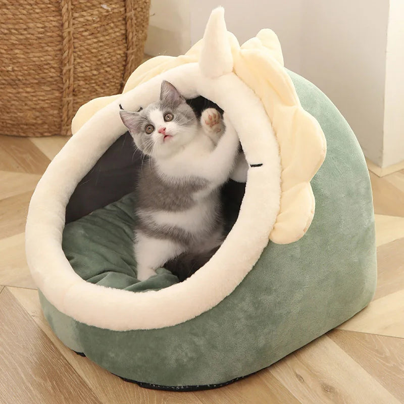 Deep Sleep Cat Bed Cartoon Pet Bed Foldable Removable Washable Pet Sleeping Bed for Small Dog Mat Bag Cave Cats Bed - Smarsty