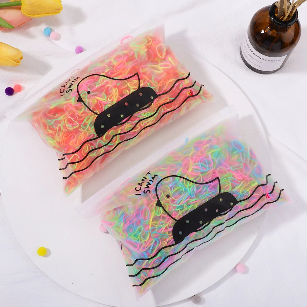 Girls Colorful Rubber Hair Ties Pack Durable Gentle - Smarsty