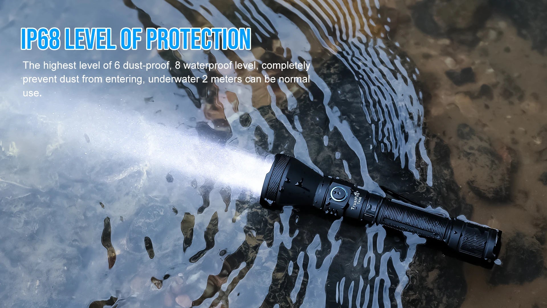 Trustfire T40R Tactical Rechargeable lamp 1800Lumen 550Meter Beam Range Led Flashlight with Usb Charging Self-defense IP68 Torch by Smarsty