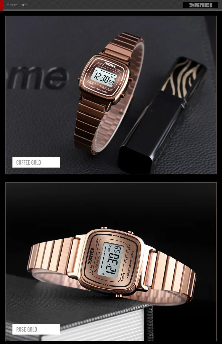 SKMEI 1901 Luxury Waterproof Digital Women's Watch - Smarsty