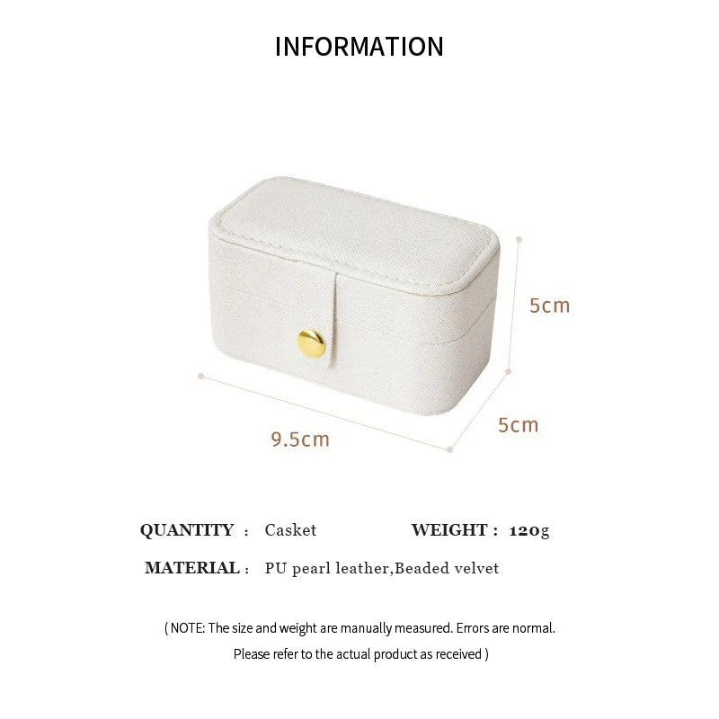 Portable Minimalist Pu Leather Jewelry Box for Travel - Smarsty