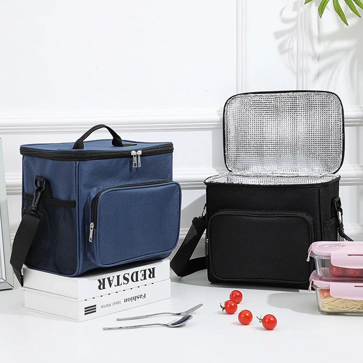 Insulated Portable Lunch Bag With Adjustable Shoulder Strap - Smarsty