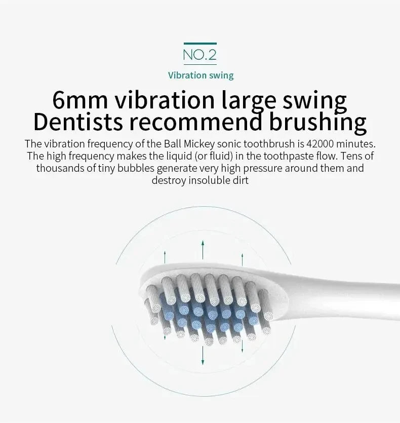 Electric Ultrasonic Toothbrush With Six Speed Modes - Smarsty