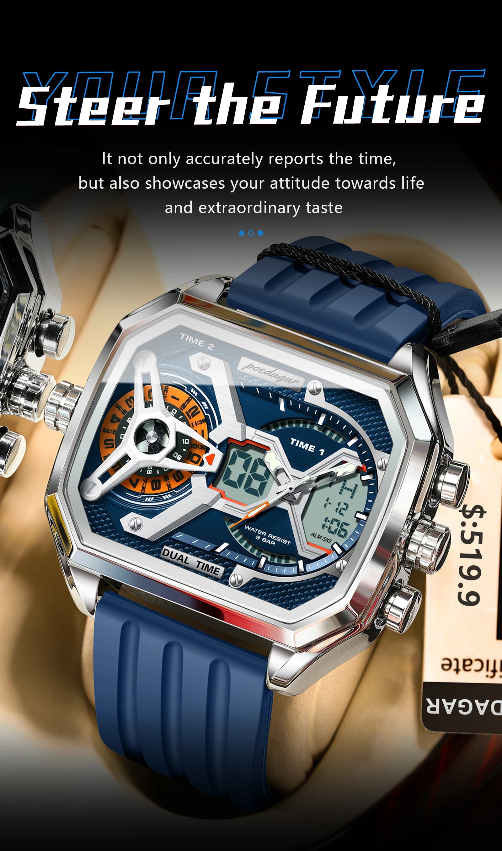 Luxury Men’s Luminous Quartz Watch with LED Calendar - Smarsty