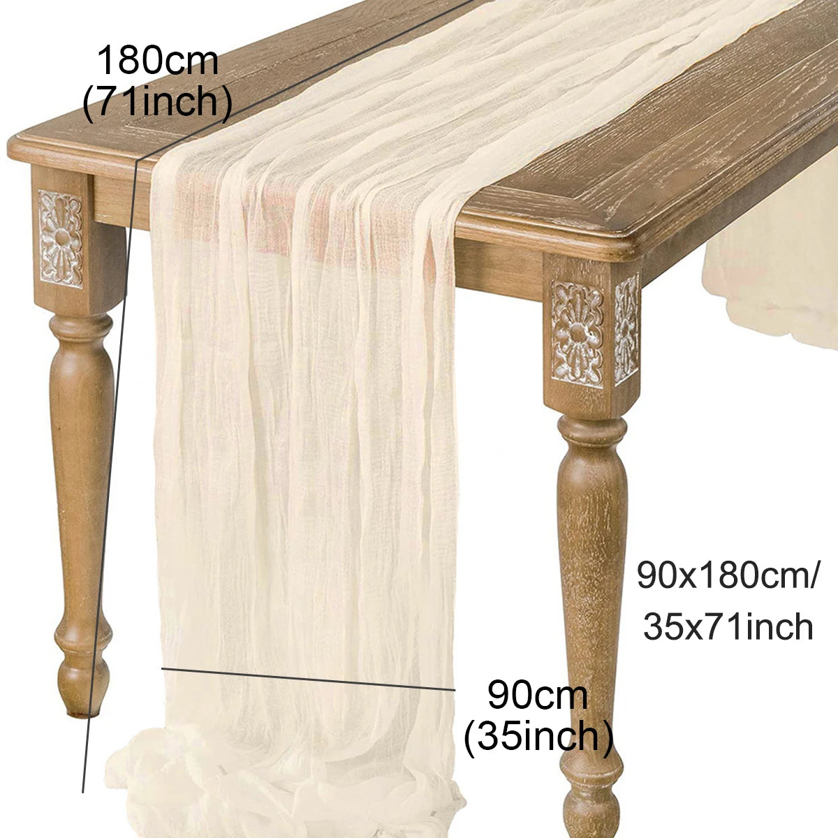 Semi-Sheer Gauze Table Runner for Vintage Weddings - Smarsty