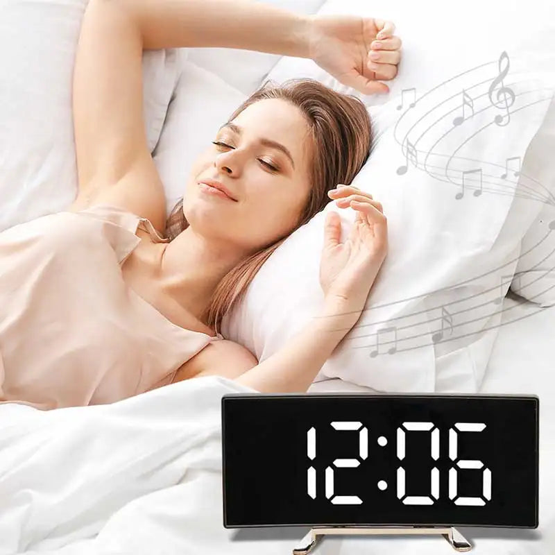 Large Screen LED Mirror Alarm Clock for Students - Smarsty