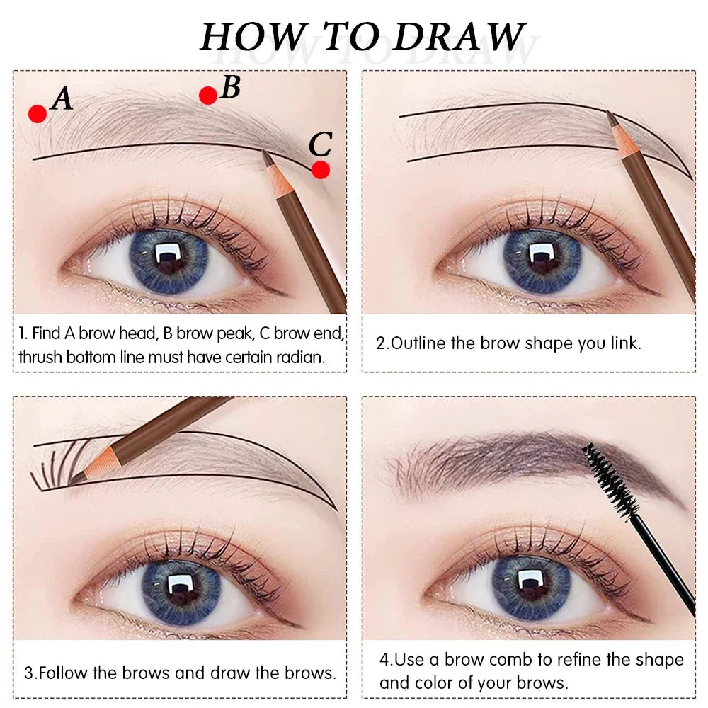 5pcs Waterproof Microblading Eyebrow Pencil Set - Smarsty