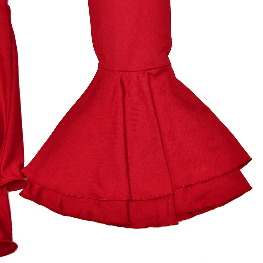 Absobe Women's A-Line Bodycon Mini Dress Ruffle Hem V-Neck Asymmetrical Buttons Long Sleeve Short Dress Party Streetwear Outfits - Smarsty