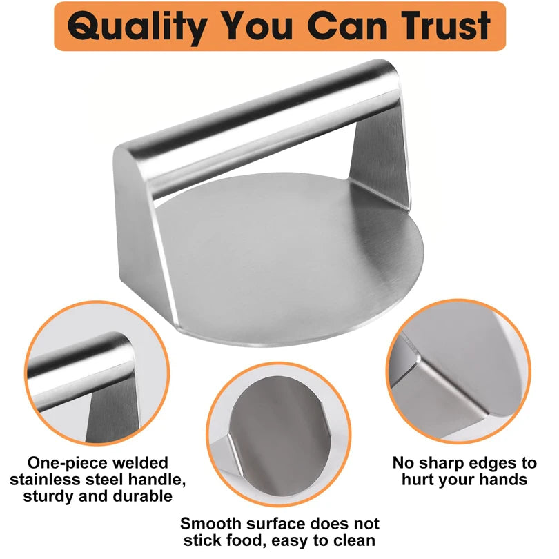 Stainless Steel Smash Burger Press Dropshipping Meat Masher Circular Meat Press Mold for Deli Meats Kitchen Accessories by Smarsty