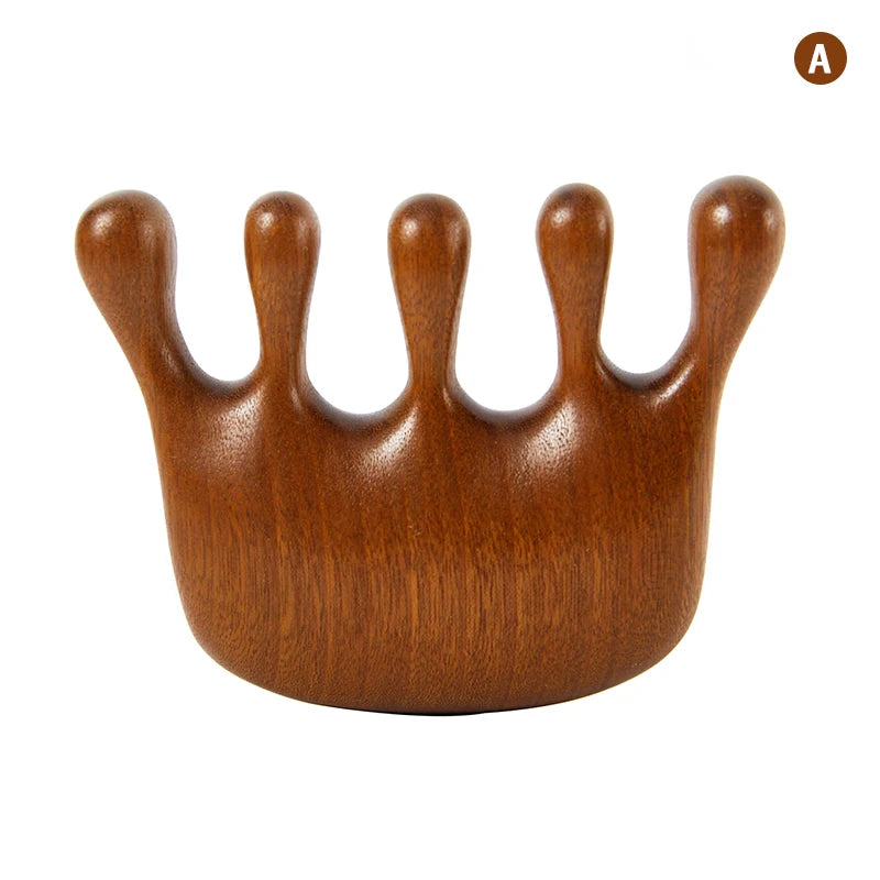 Natural Sandalwood Gua Sha Massage Comb for Stress Relief - Smarsty