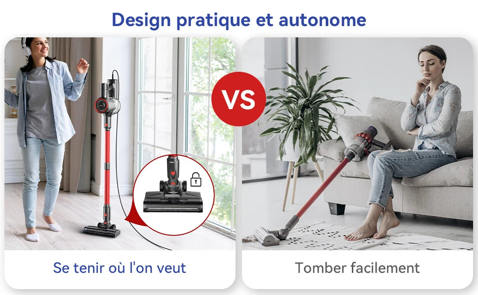 YISORA Corded Vacuum Cleaner, 600W 23KPa Stick Vacuum, Free-Stand 6 in 1 Handheld Vacuum Cleaner for Hard Floor Carpet