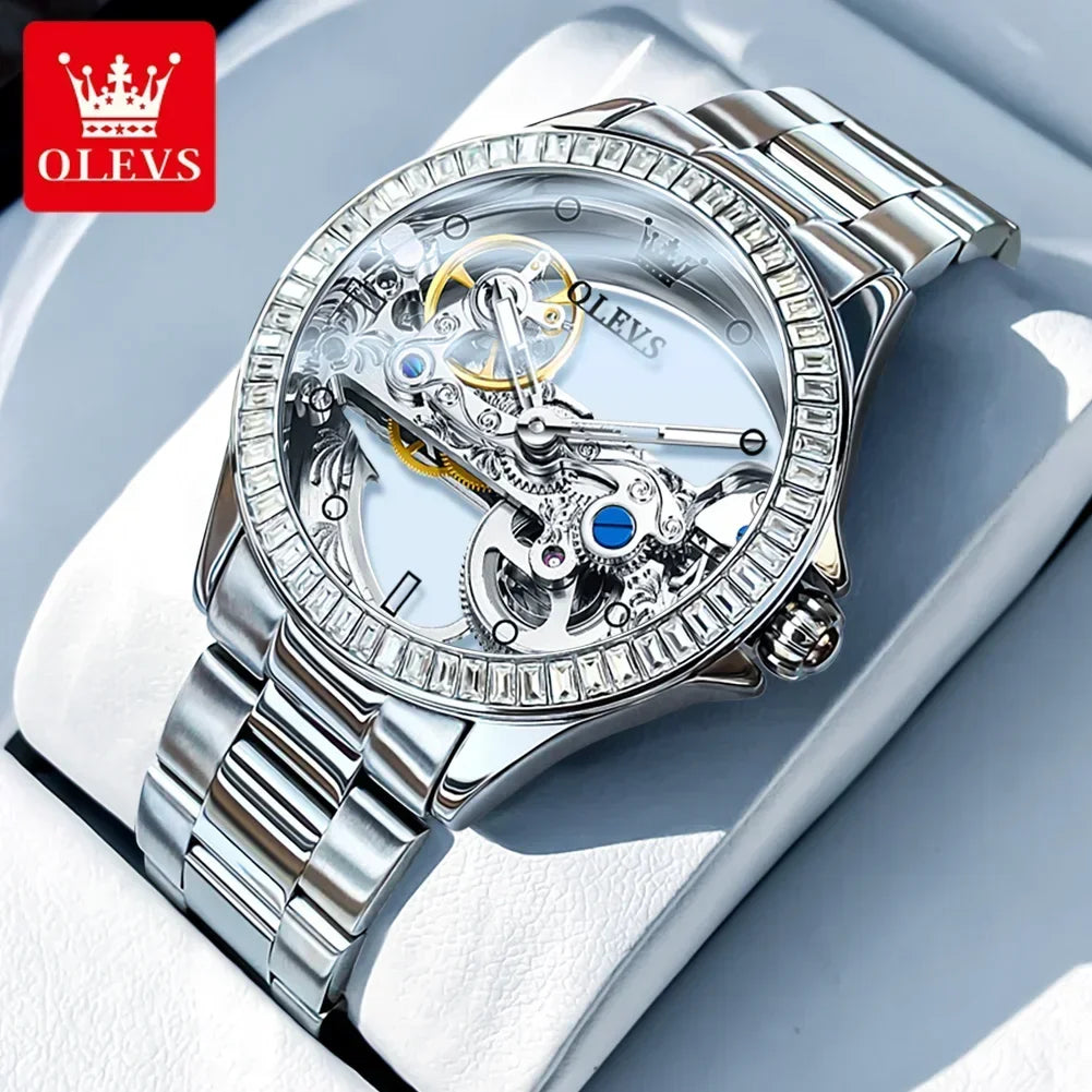 OLEVS Luxury Women's Automatic Mechanical Watch with Diamonds - Smarsty
