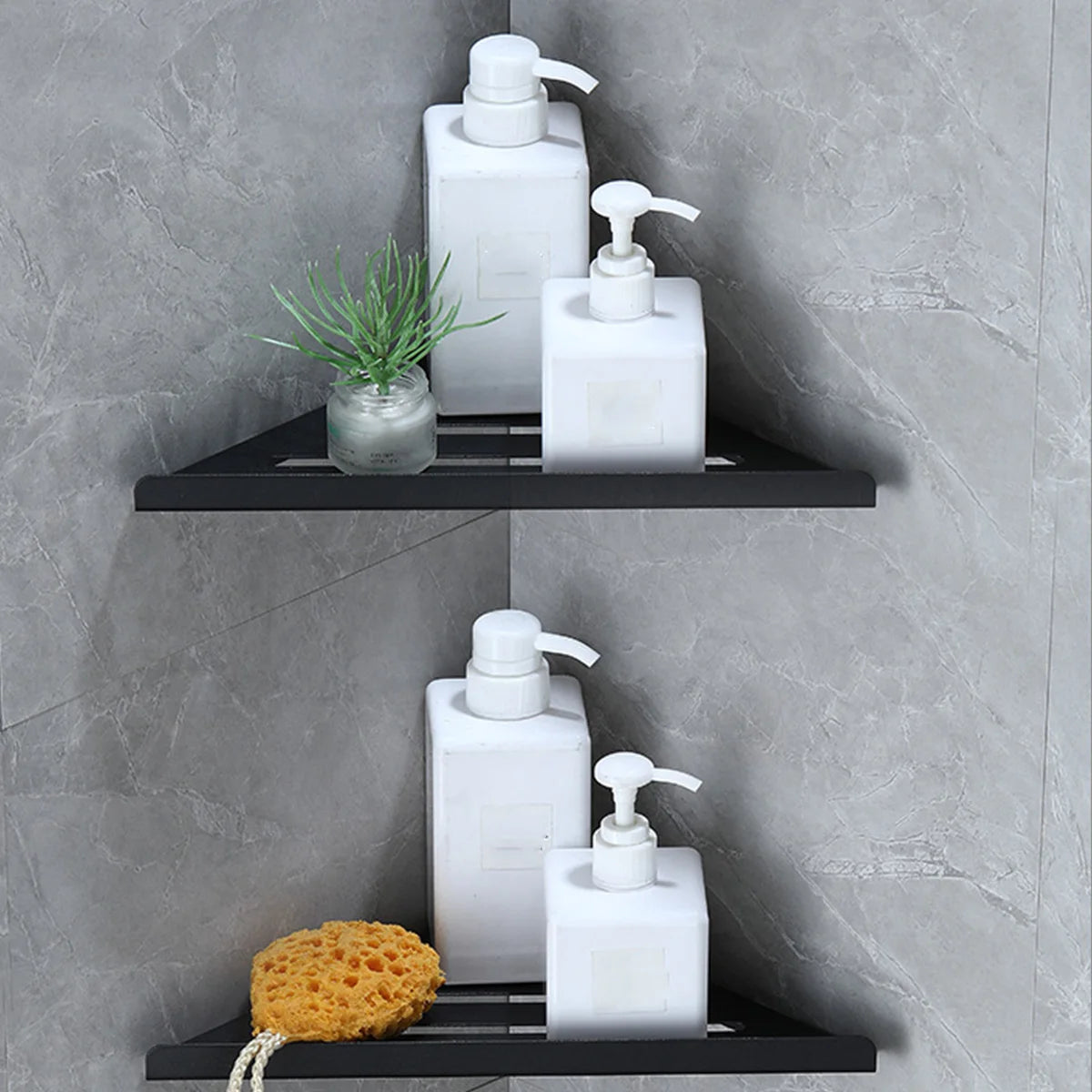 No Drilling Bathroom Corner Shelf Heavy Duty Stainless Steel - Smarsty