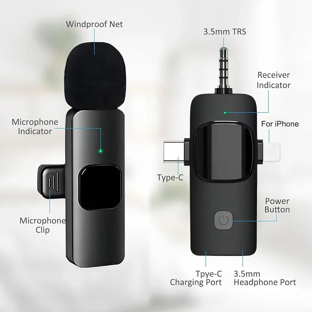 Basix Professional Wireless Lavalier Microphone for Live Recording - Smarsty