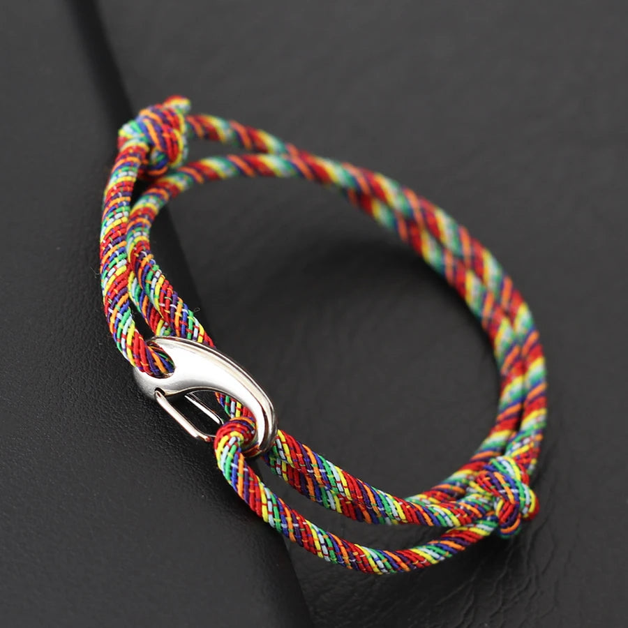 Men’s Adjustable Shark Bracelet Double Layer Rope Strand - Smarsty