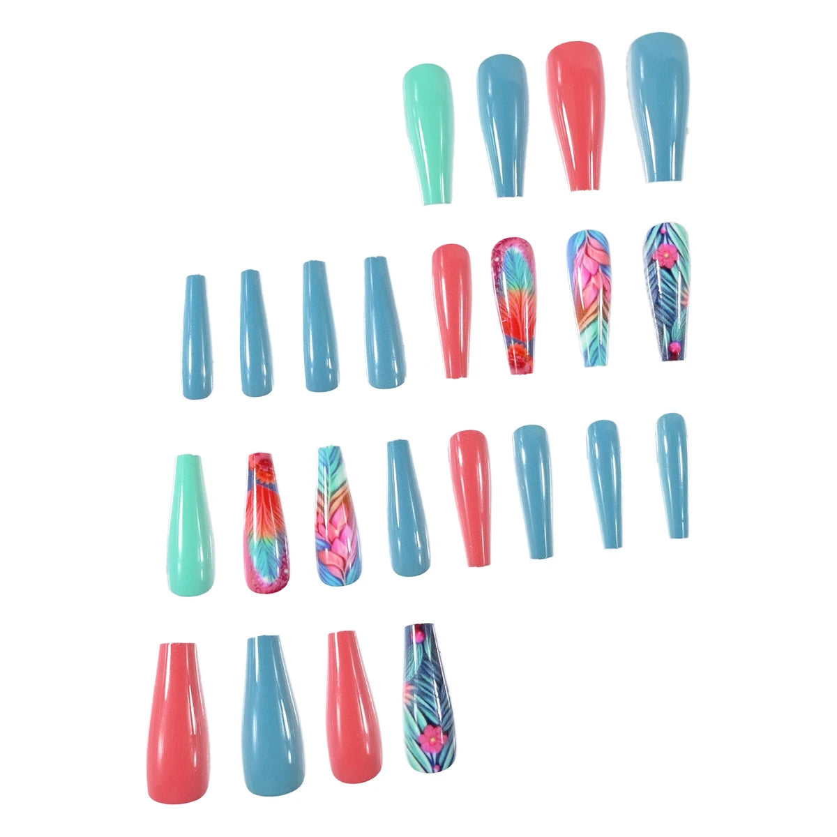 Extra Long Stiletto Black Full Cover Fake Nails - Smarsty