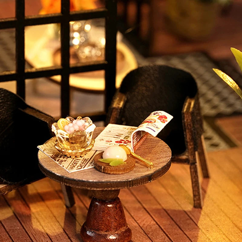 Wooden Doll House 3D Puzzle Assembly Building Model Kit Production Small Room Toys Home Bedroom Decoration With Furniture Light by Smarsty