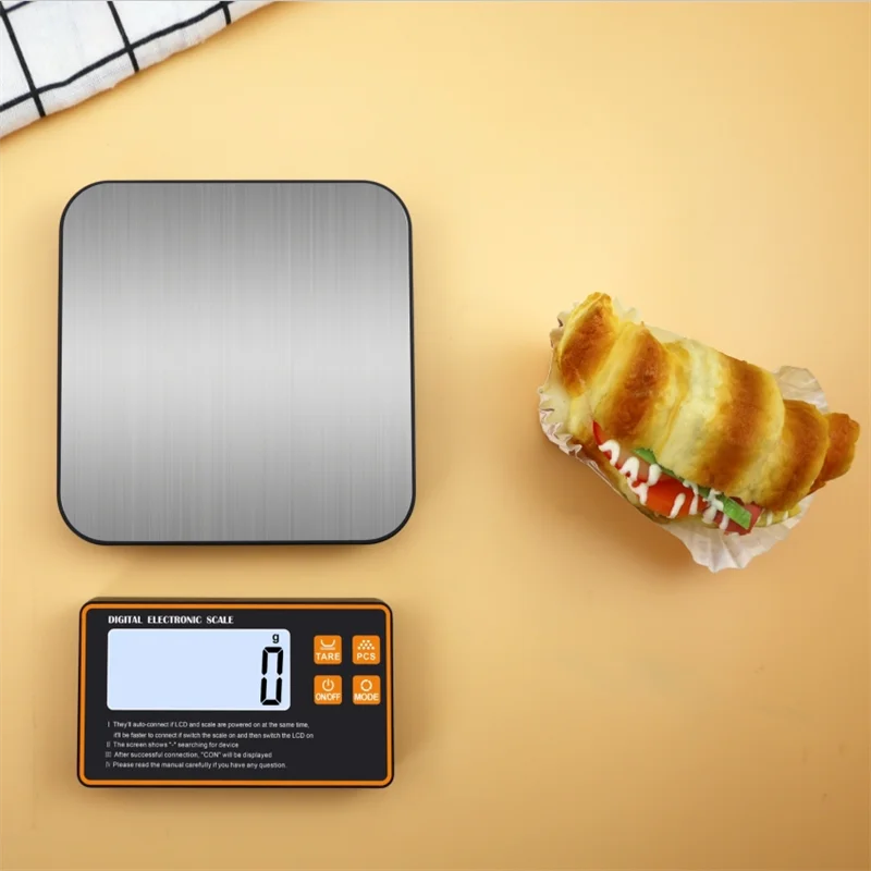 Wireless Kitchen Scale with Remote Display Stainless Steel Pan Magnetic Digital Electronic 15KG for Food Meal Prep by Smarsty