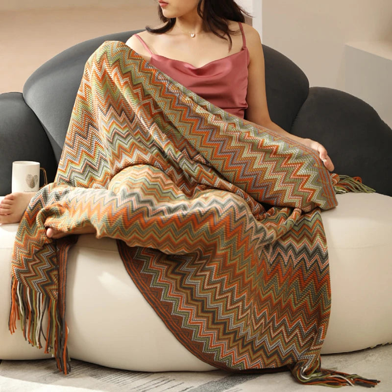 Boho Aztec Throw Blanket for Stylish Home Decor - Smarsty