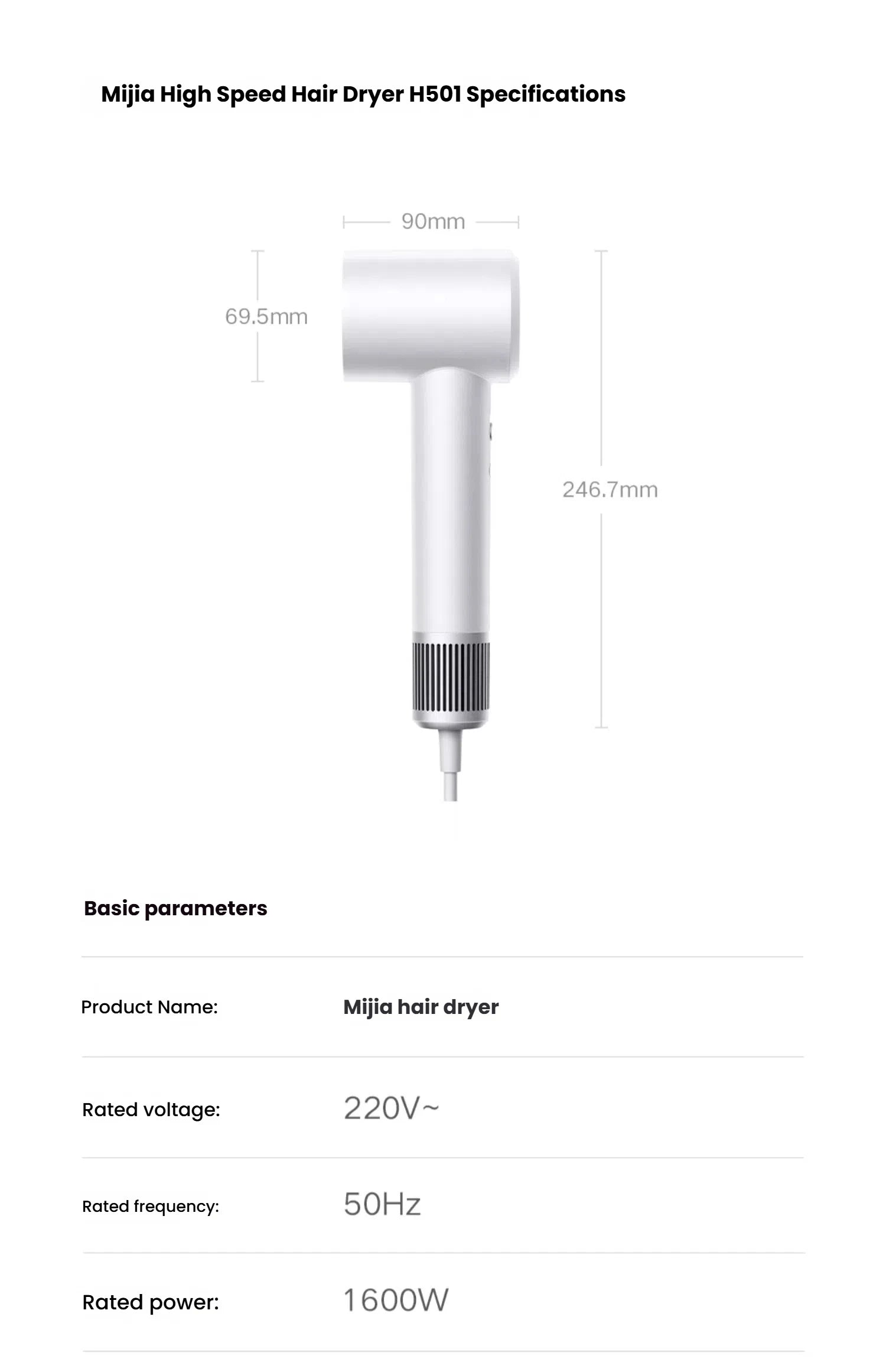 XIAOMI High Speed Hair Dryer with Negative Ion Technology - Smarsty