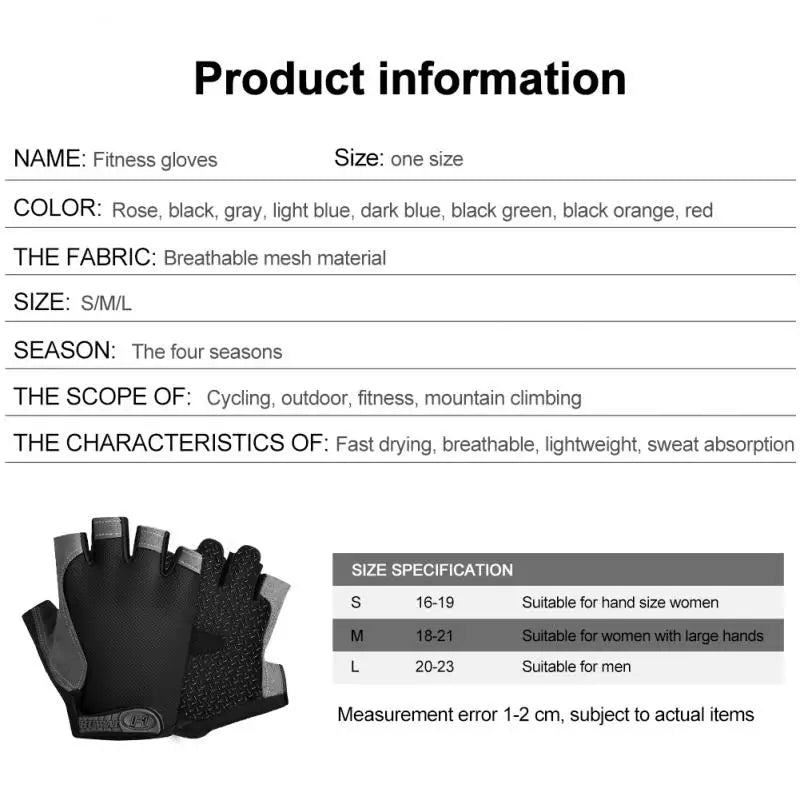 Breathable Half Finger Cycling Gloves Anti Slip Shock Absorption - Smarsty